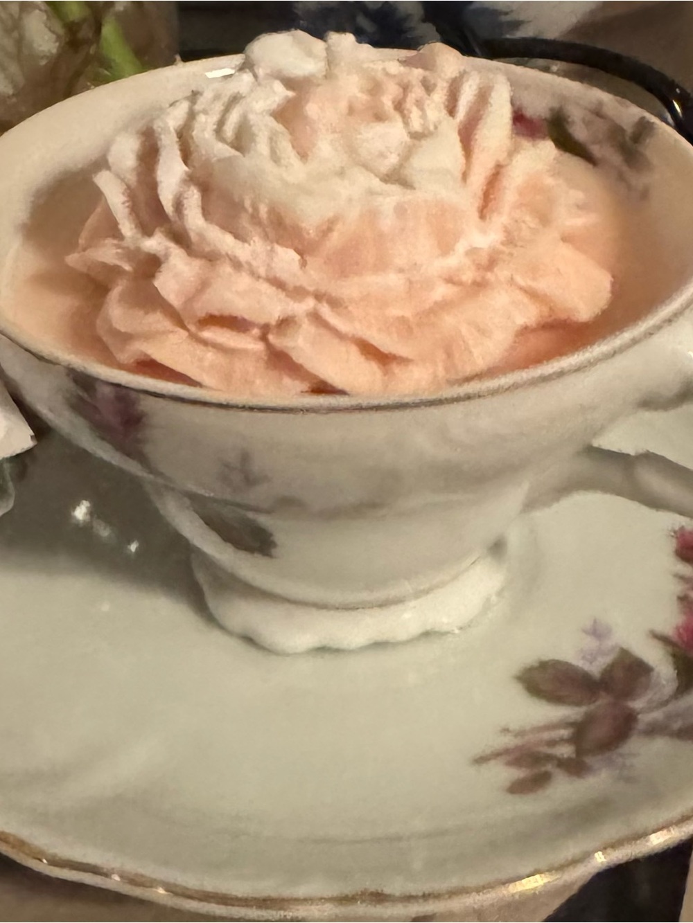 Pink Floral Bath Bomb Rose in Teacup - Women Bath & Body